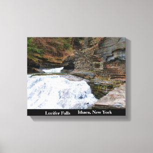 LUCIFER FALLS ITHACA NEW YORK CANVAS DRUCKEN LEINWANDDRUCK