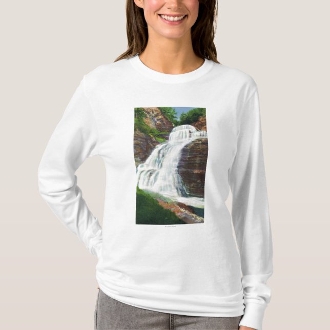 Lucifer fällt Ansicht in Robert H. Treman State T-Shirt (Vorderseite)