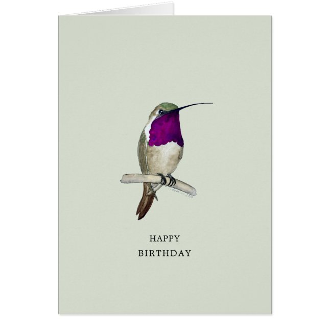 Lucifer Hummingbird Happy Birthday Card (Vorne)