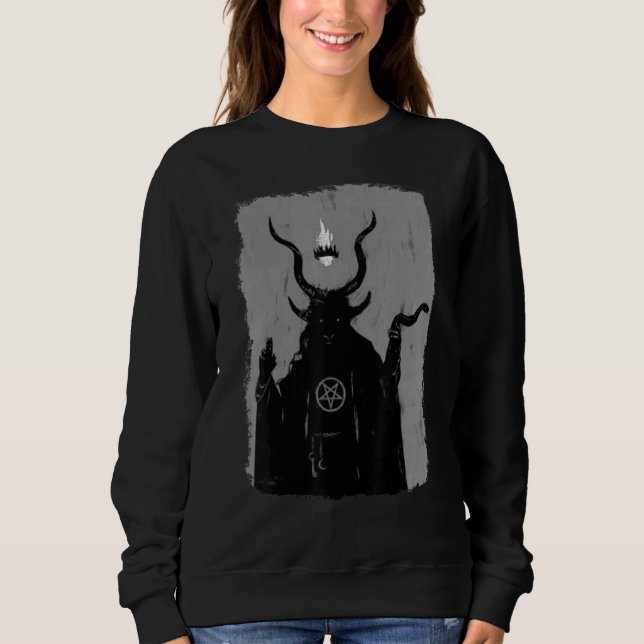 Lucifer Light Bearer Satanic Occult Baphomet Goat  Sweatshirt (Vorderseite)