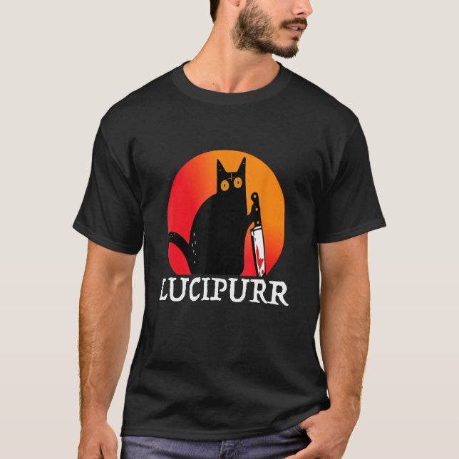 Lucifer Occult Satanic Cat Lucipurr Antichrist Bap T-Shirt (Vorderseite)