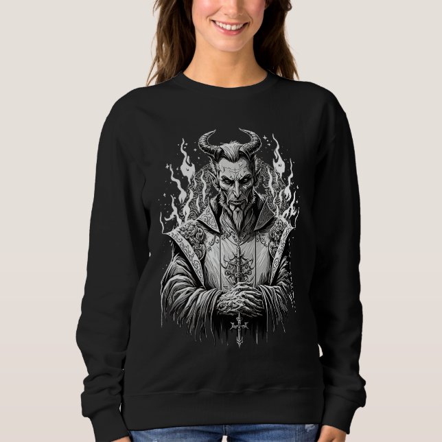 Lucifer Satan  Occult Beelzebub Demon Sweatshirt (Vorderseite)
