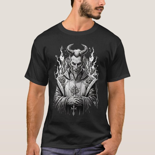 Lucifer Satan  Occult Beelzebub Demon T-Shirt (Vorderseite)