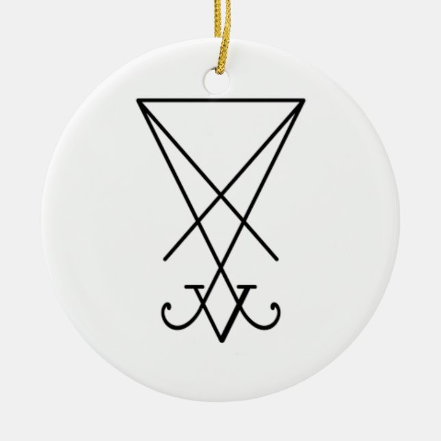 Lucifer Sigil Lamen (Verzierungsbasis) Keramik Ornament (Vorne)