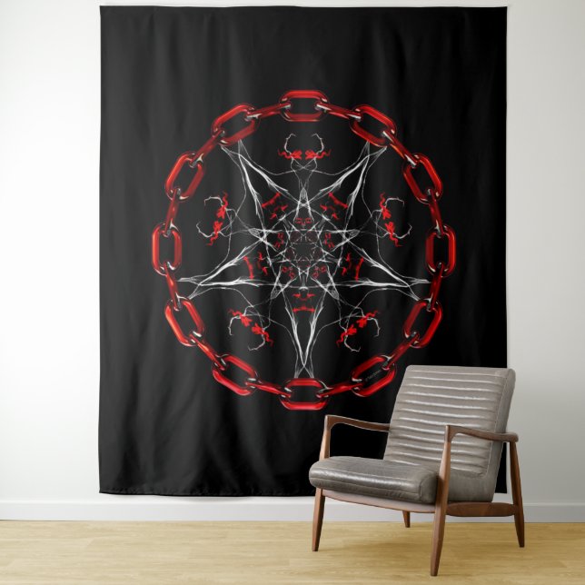 Lucifer Star Gothic Fraktal Kunst Wandteppich (Beispiel)
