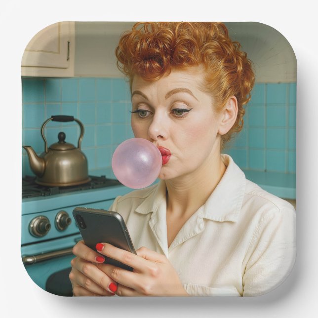 Lucille Ball Simste auf einem Handy Pappteller (Vorderseite)