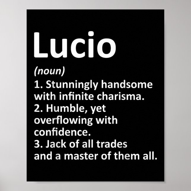 Lucio Definition Personalisiert Name Funny Birthda Poster (Vorne)