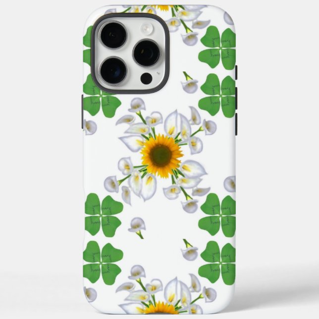Luck Cloue mit Sonnenblume und Calla Lily Case-Mate iPhone Hülle (Rückseite)