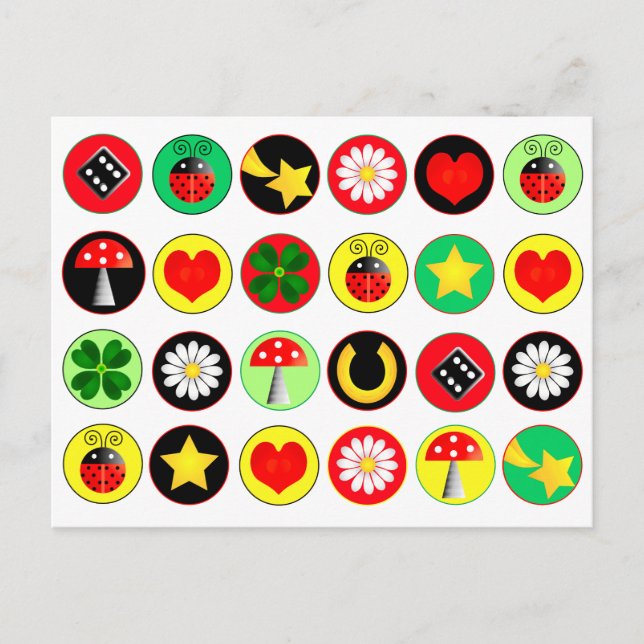 LUCK DOTS POSTCARD POSTKARTE (Vorderseite)