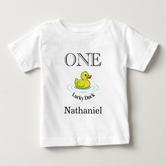 Luck Duck T-Shirt 1st Birthday Outfit (Vorderseite)