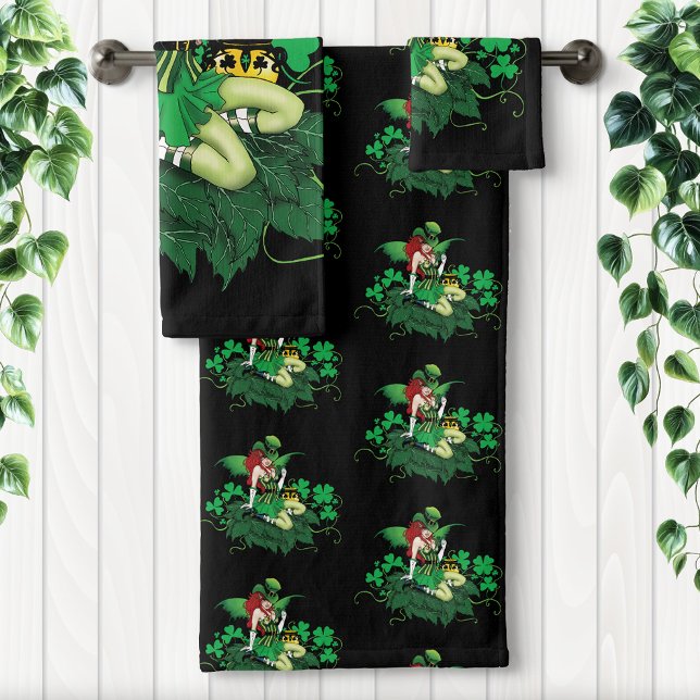 Luck Irish Fairy Green Badhandtuch Set (Von Creator hochgeladen)
