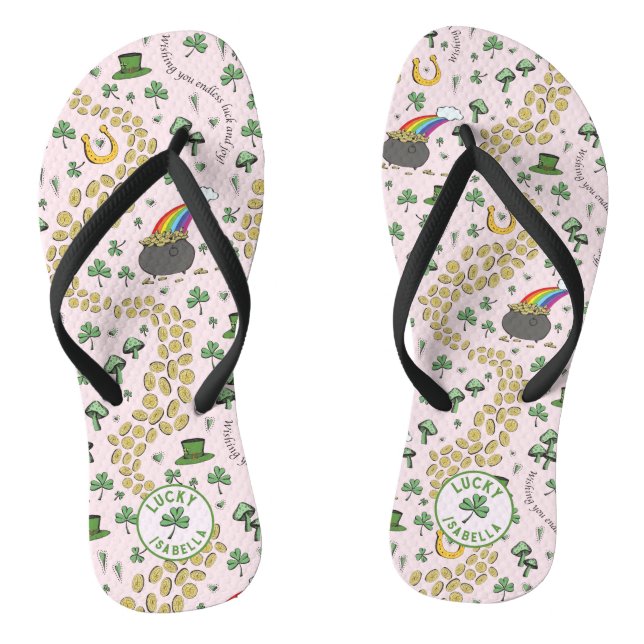 Luck & Joy Shamrock St. Patrick's Day Flip Flops  (Fußbett)