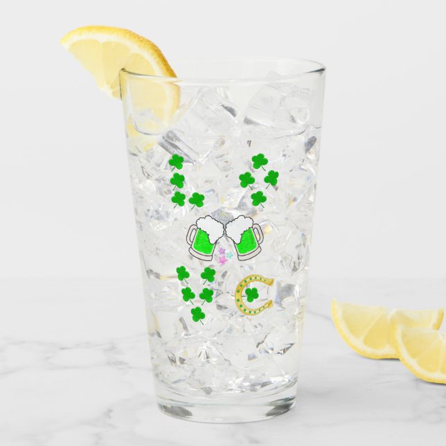 Luck Kleeblatt Dublin Day Horseshoe Irish Glas (Vorderseite Ice)