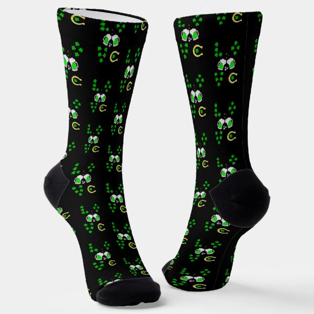 Luck Kleeblatt Dublin Day Horseshoe Irish Socken (Gewinkelt)