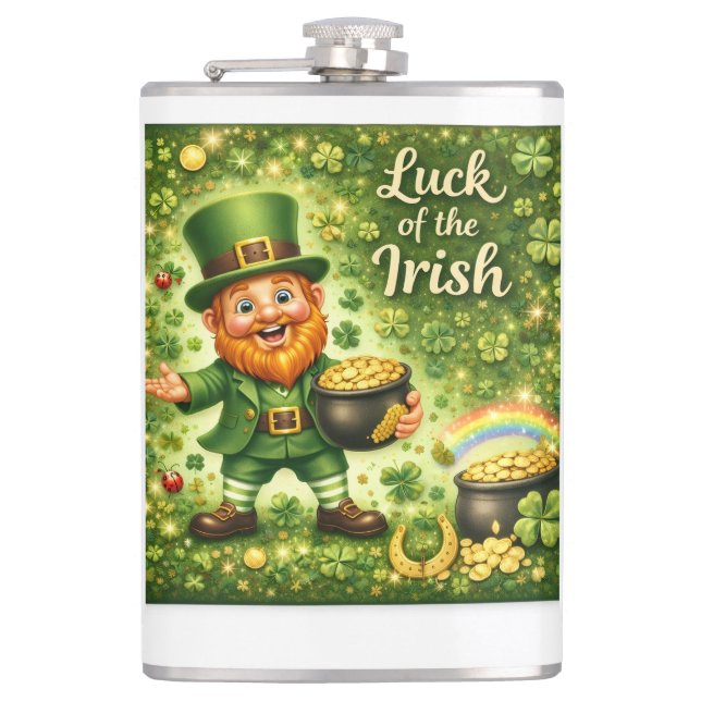 Luck of the Irish Metal Flask Flachmann (Vorderseite)