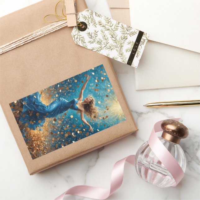 Luckdusche Rechteckiger Aufkleber (Schenken)