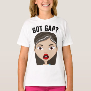 LÜCKEN ZAHN SÜßES MÄDCHEN Kunst T-Shirts