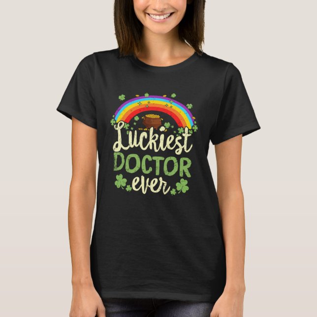 Luckiest Doctor Ever St Patricks Day Rainbow Men W T-Shirt (Vorderseite)
