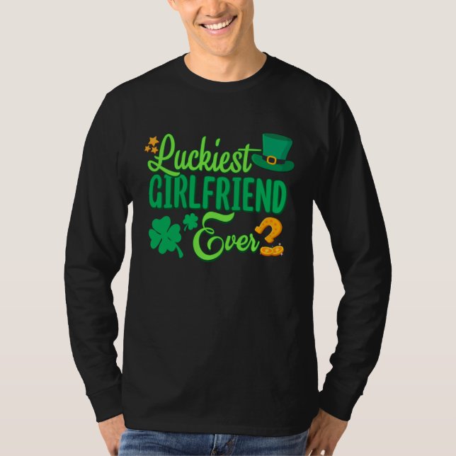 Luckiest Girlfriend Ever St Patricks Day Cute Wome T-Shirt (Vorderseite)