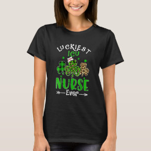 Luckiest Icu Nurse Ever St Patricks Day Kleeblatt T-Shirt