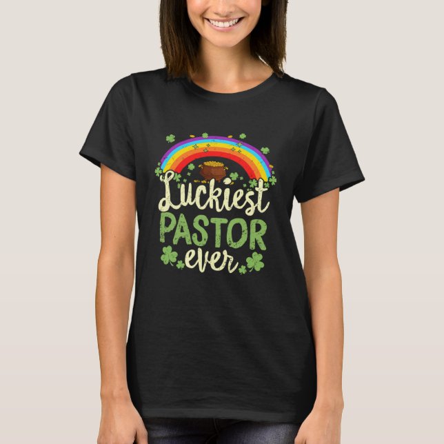 Luckiest Pastor Ever St Patricks Day Rainbow Men W T-Shirt (Vorderseite)