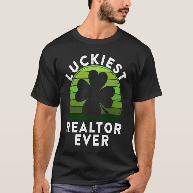Luckiest Realtor Ever  Shamrock Sunset St Patricks T-Shirt (Vorderseite)