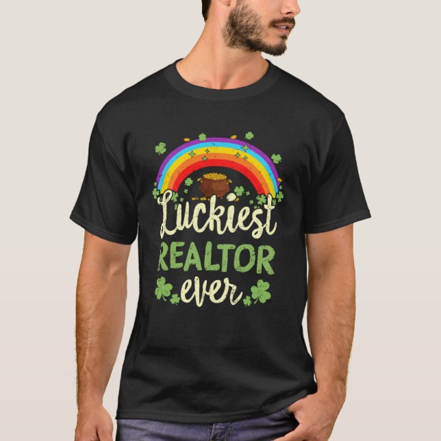 Luckiest Realtor Ever St Patricks Day Rainbow Men  T-Shirt (Vorderseite)