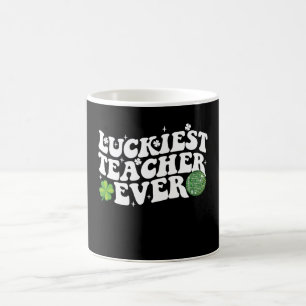 Luckiest Teacher je Disco Kleeblatt Kaffeetasse