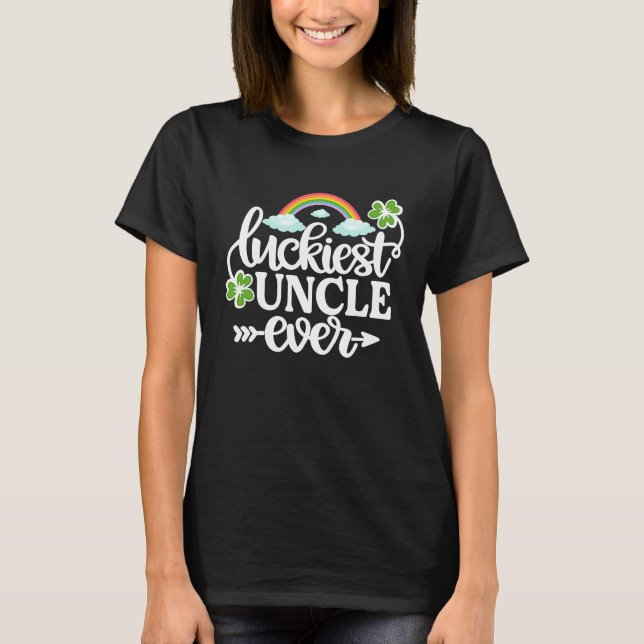 Luckiest Uncle Ever   St Patrick's Day Shamrock T-Shirt (Vorderseite)