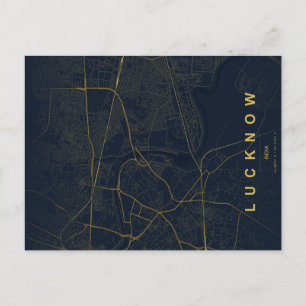 Lucknow Indien Stadtplan Minimal Design Postkarte
