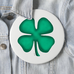 Lucky 4 Leaf Irischer Kleeblatt-Riesenknopf Button