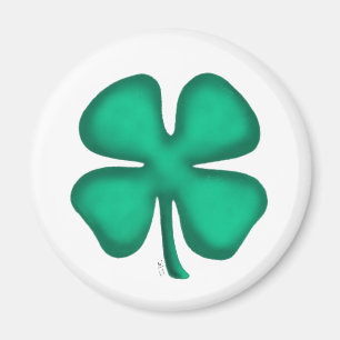 Lucky 4 Leaf Irish Closed Rundmagnet Magnet