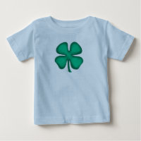 Lucky 4 Leaf Irish Clover Blue Baby T - Shirt