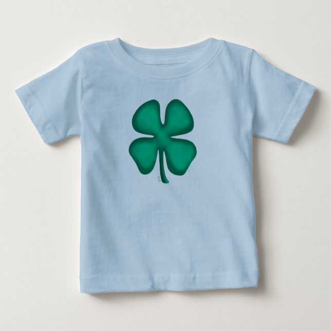 Lucky 4 Leaf Irish Clover Blue Baby T - Shirt (Vorderseite)