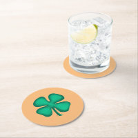 Lucky 4 Leaf Irish Clover Bräunung rund Getränke C