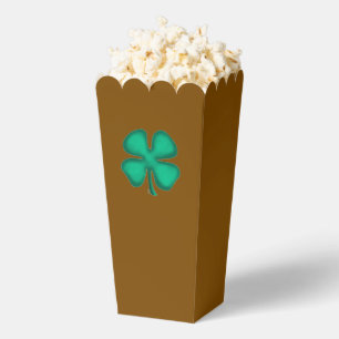 Lucky 4 Leaf Irish Clover Brown Popcorn Boxen Geschenkschachtel