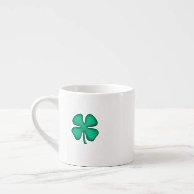 Lucky 4 Leaf Irish Clover Espresso Tasse (Links)