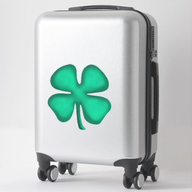 Lucky 4 Leaf Irish Clover Extra lg Kontur Aufklebe Aufkleber (Koffer)