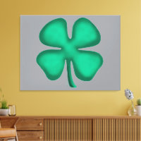 Lucky 4 Leaf Irish Clover grau Leinwand drucken