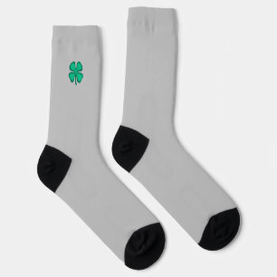 Lucky 4 Leaf Irish Clover graue Premiumsocken Socken