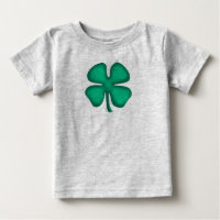 Lucky 4 Leaf Irish Clover grauer Baby T - Shirt