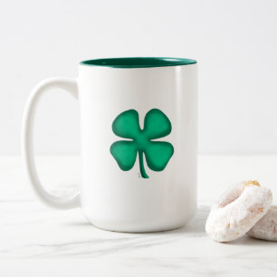 Lucky 4 Leaf Irish Clover große zwei Töne Tasse