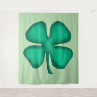 Lucky 4 Leaf Irish Clover grüne Tapisserie