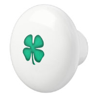Lucky 4 Leaf Irish Clover Keramik Knopf