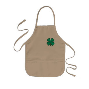 Lucky 4 Leaf Irish Clover Khaki Koch Schürze