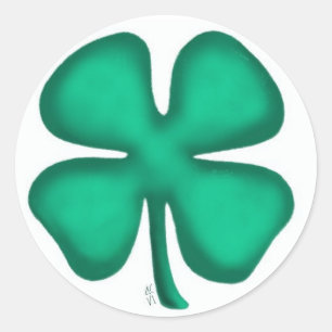 Lucky 4 Leaf Irish Clover kleine runde Aufkleber