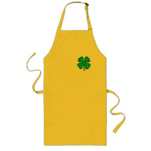 Lucky 4 Leaf Irish Clover lang gelber Koch Schürz Lange Schürze