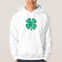 Lucky 4 Leaf Irish Clover weiß gekleidetes Sweatsh