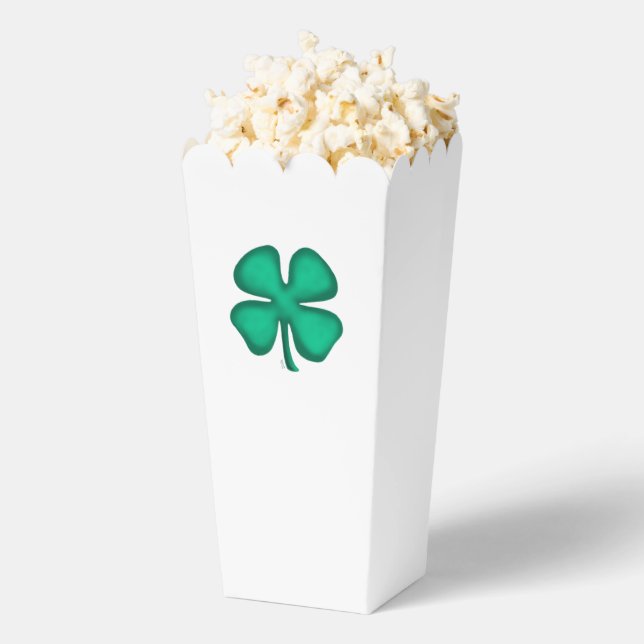 Lucky 4 Leaf Irish Clover weiße Popcornboxen Geschenkschachtel (Geplatzt)