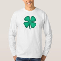 Lucky 4 Leaf Irish Kleber weiße lange Ärmel Shirt